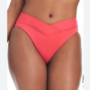 Bar III Brand NWT Size Large "Tamale Red" V-Waist High-Leg Bikini Bottoms Size L